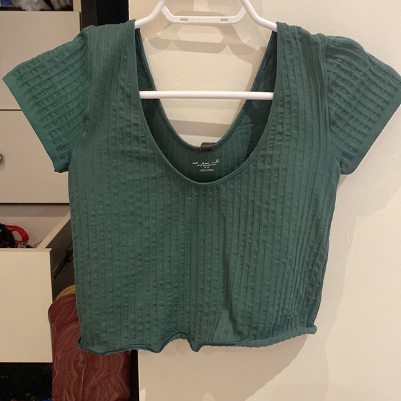 Out From Under Forest Green Cropped T-Shirt - Picture 2 of 5